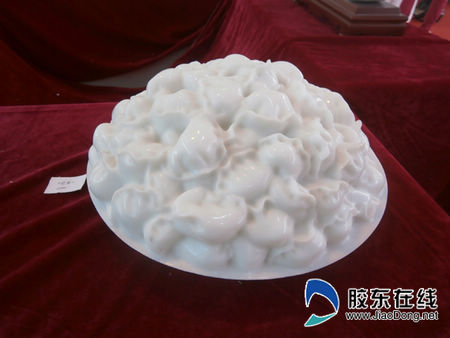 莱州国际石材展 汉白玉饺子每盘2万
